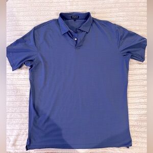 Men's Peter Millar Crown Crafted XL Blue Striped Polo Shirt